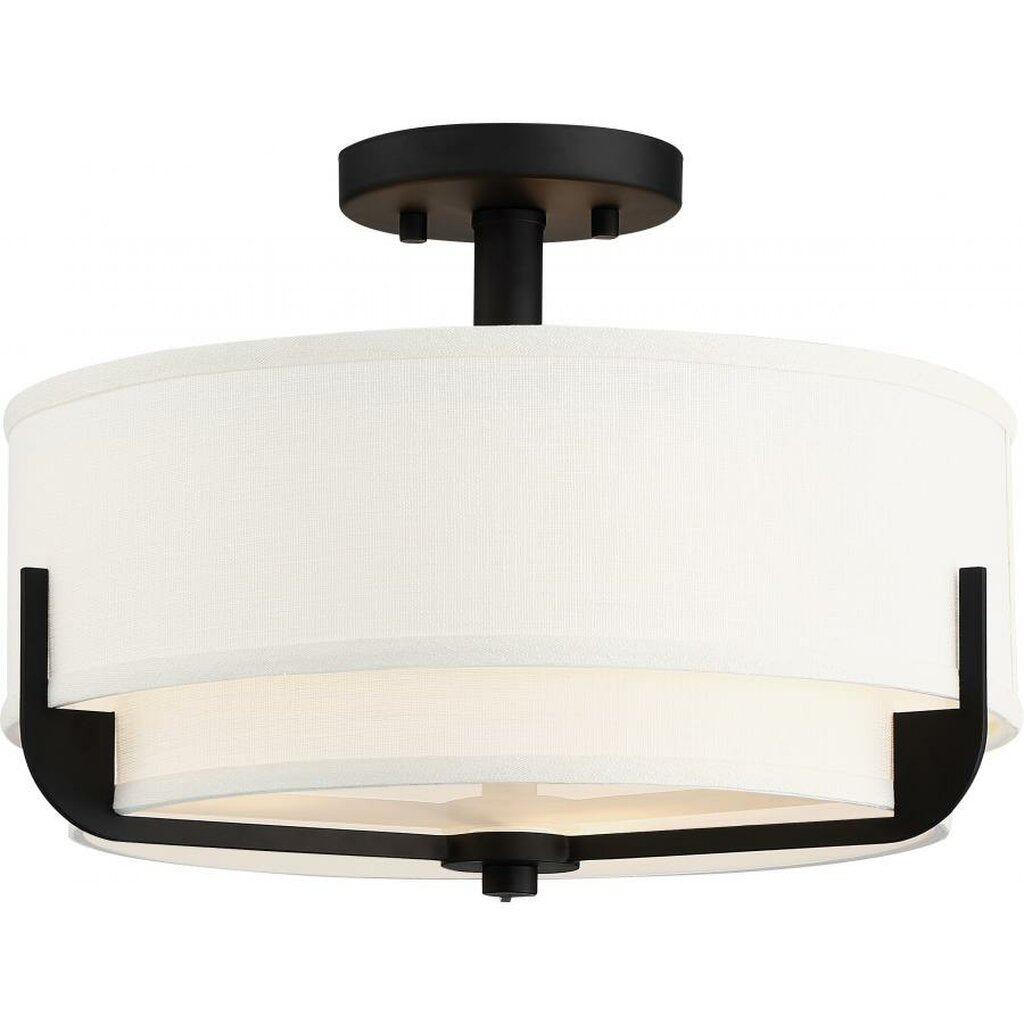 Satco 60-6545 Semi Flush Fixture Frankie; 3 Light; Semi-Flush; Aged