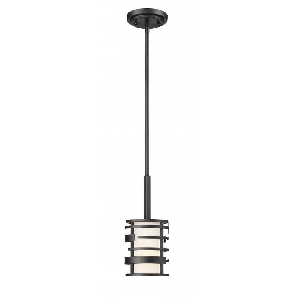 Satco 60-6432 Mini Pendant Fixture Lansing; 1 Light; with Etched Opal