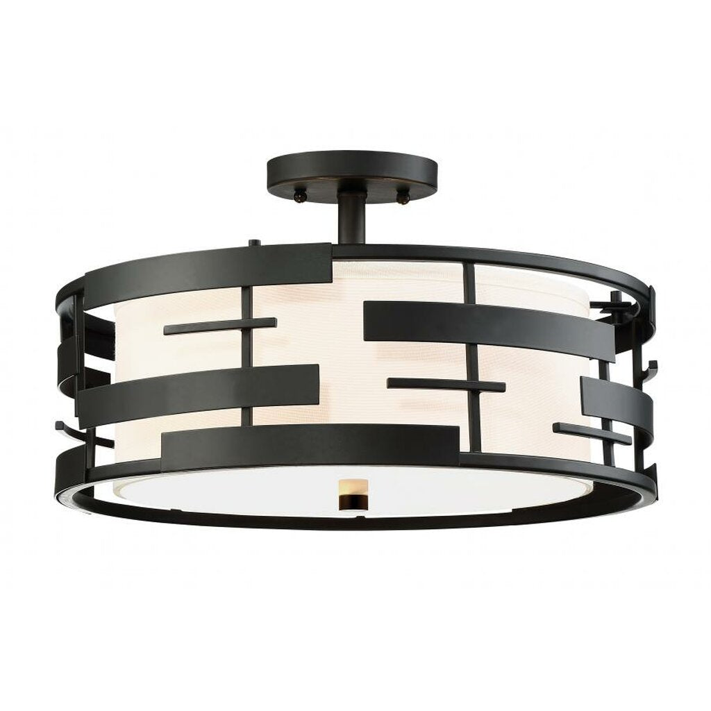 Satco 60-6436 Semi Flush Fixture Lansing; 3 Light; Semi; Flush with