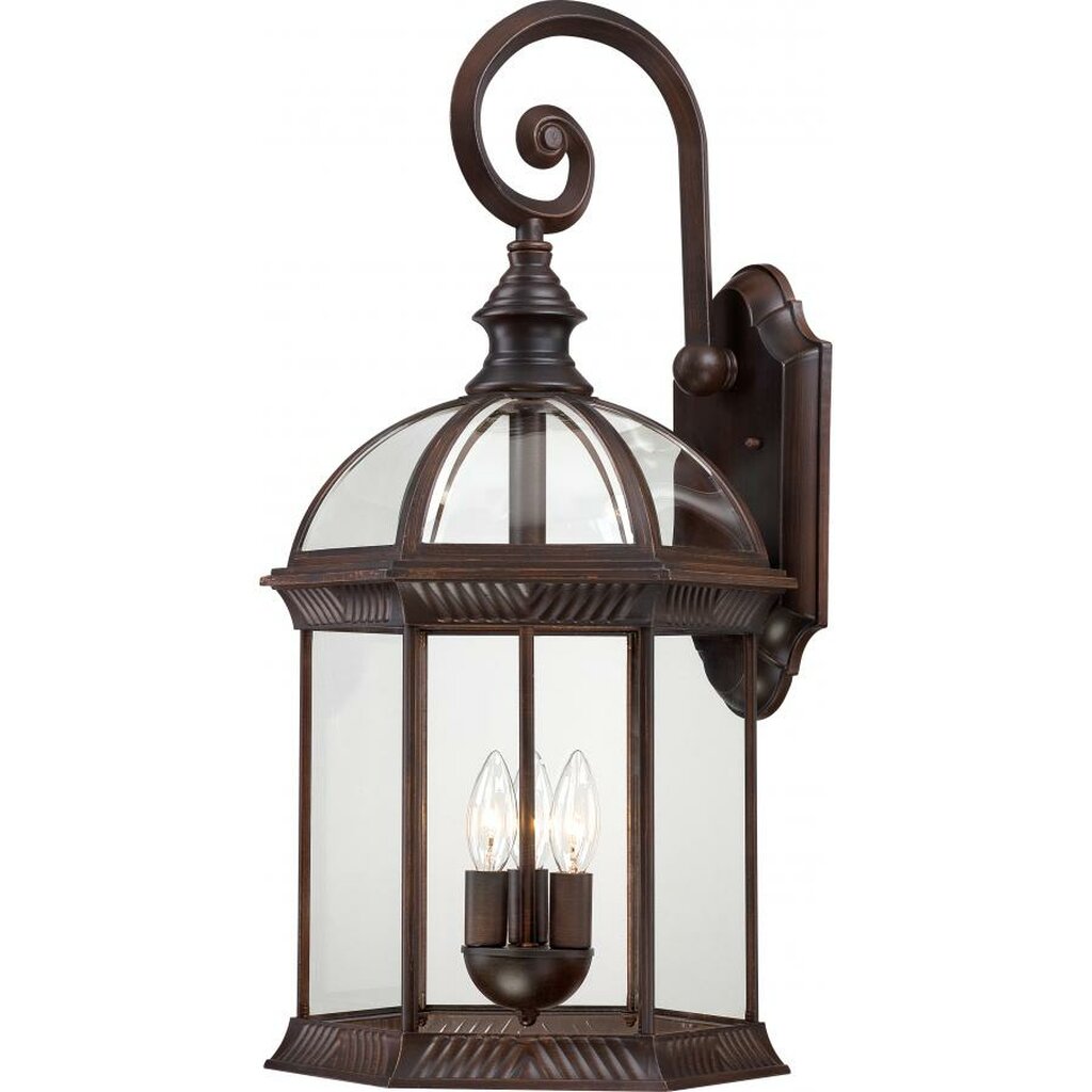 Satco 60-4968 Wall Lantern Fixture Boxwood; 3 Light; 26 in.; Outdoor