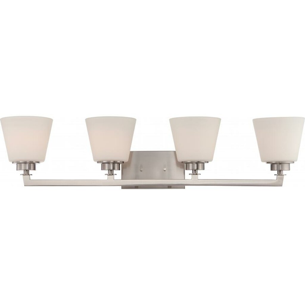 Satco 60-5454 Vanity Fixture Mobili; 4 Light; with Satin White Glass