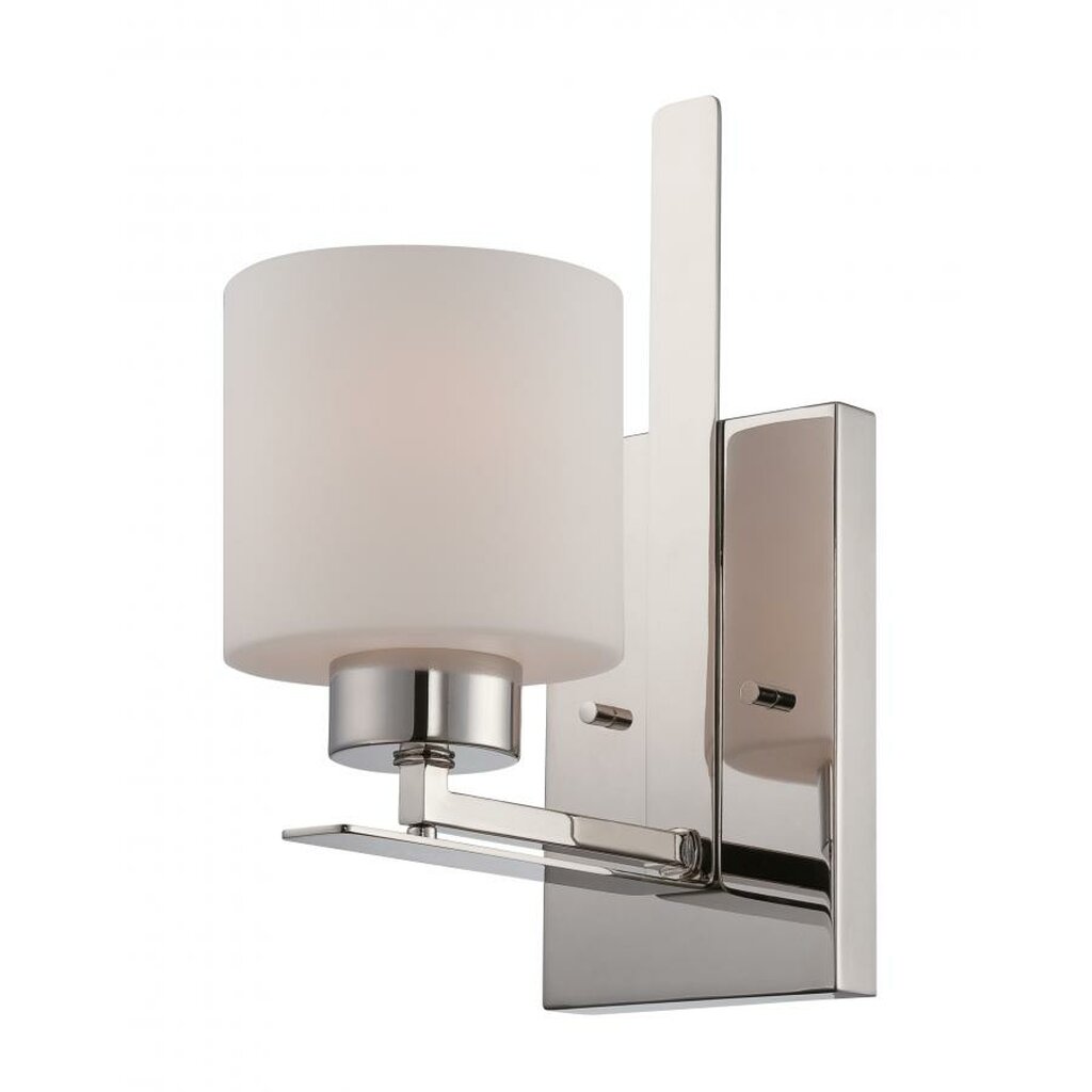 Satco 60-5201 Vanity Fixture Parallel; 1 Light; with Etched Opal Glass