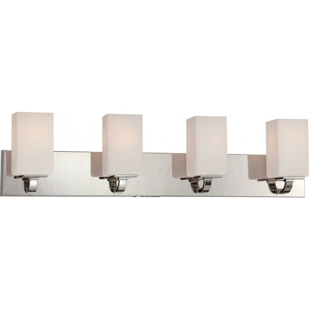 Satco 60-5184 Vanity Fixture Vista; 4 Light; with Etched Opal Glass