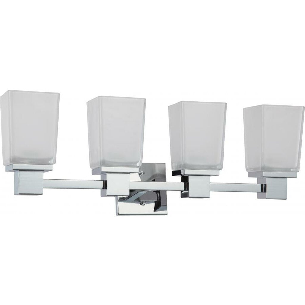 Satco 60-4004 Vanity Fixture Parker; 4 Light; with Sandstone Etched
