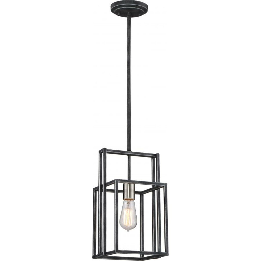 Satco 60-5860 Mini Pendant Fixture Lake; 1 Light; Iron Black with