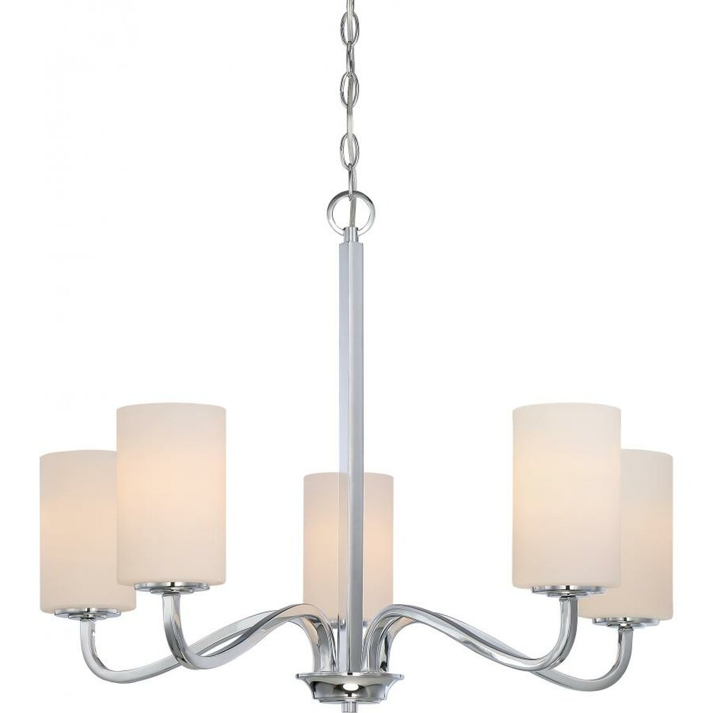 Satco 60-5805 Chandelier Fixture Willow; 5 Light; Hanging with White