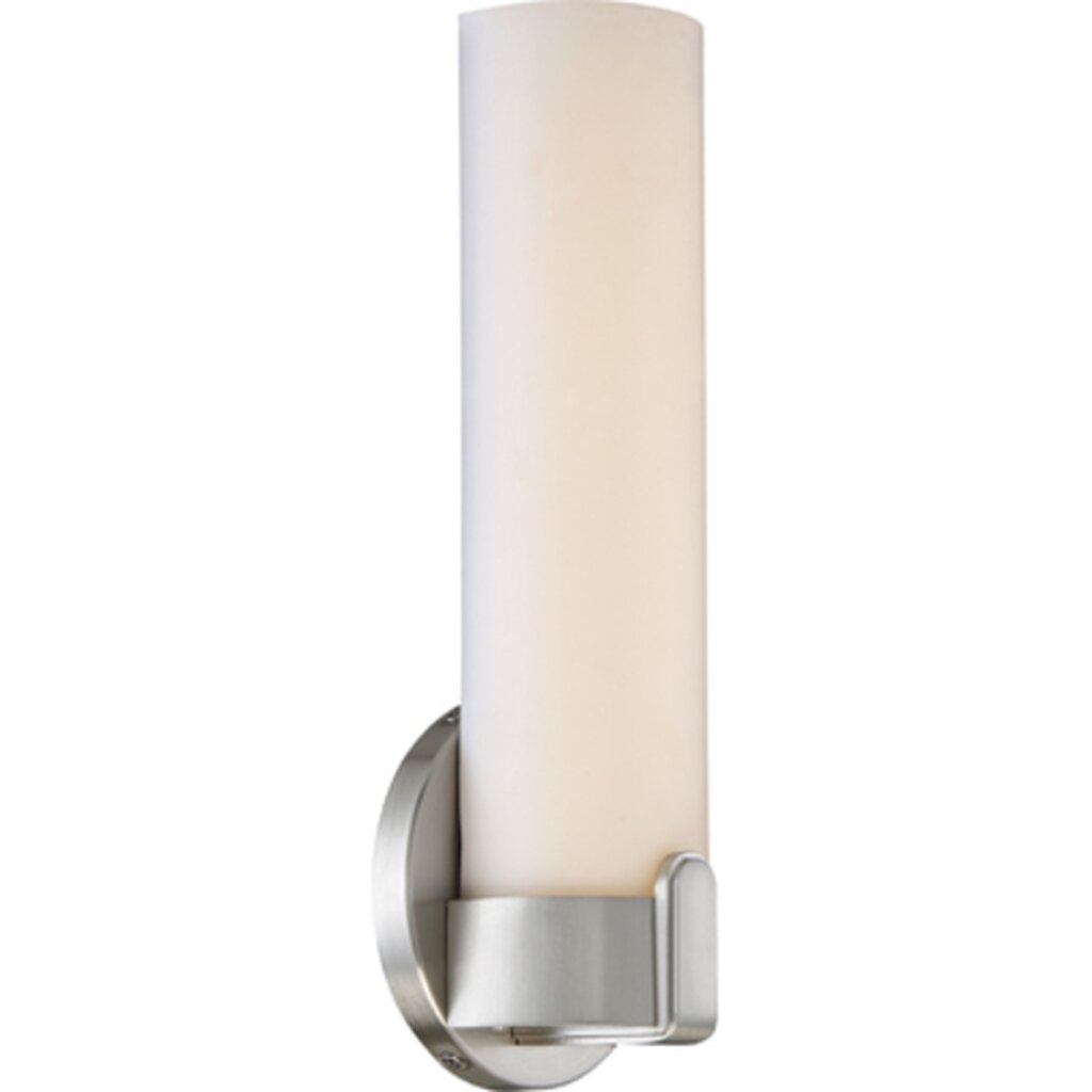 Satco 62-921 13W LED Sconce Fixture Loop; Single Wall Brushed Nickel