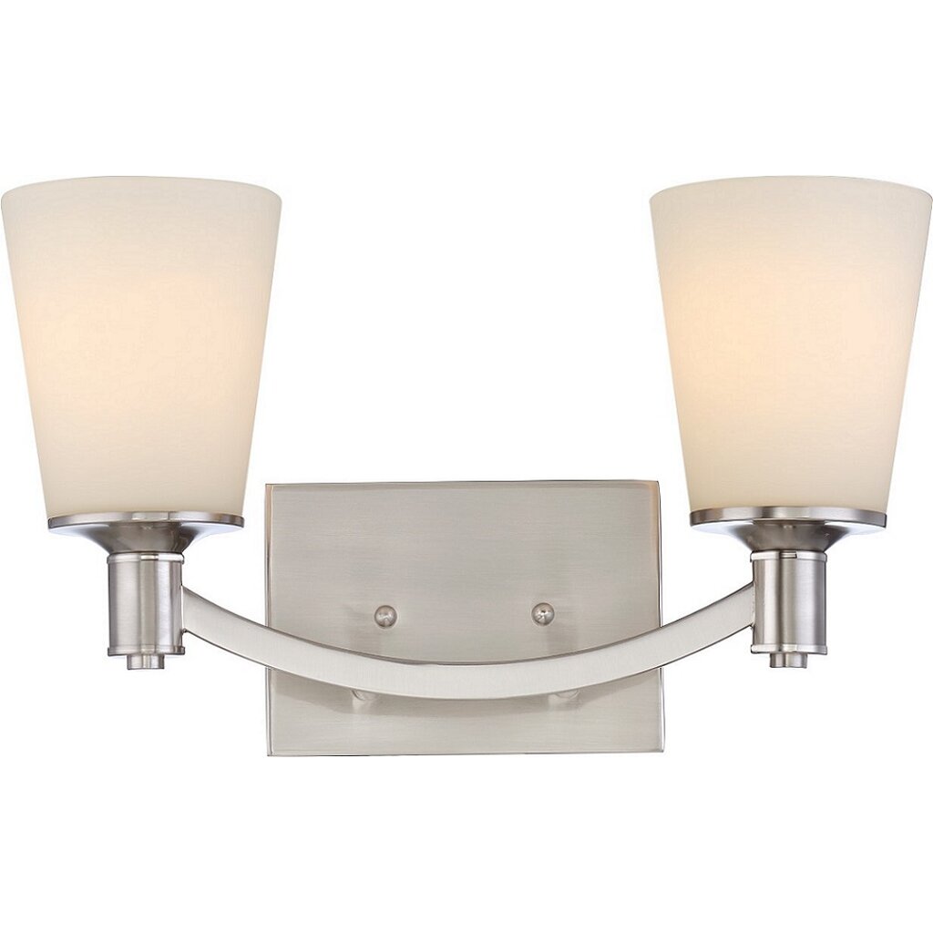 Satco 60-5822 Vanity Fixture Laguna; 2 Light; with White Glass