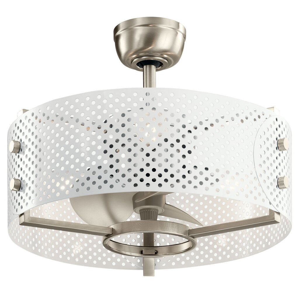 Kichler 300041BSS Fixture Eyrie 13 inch fandelier with a White cage