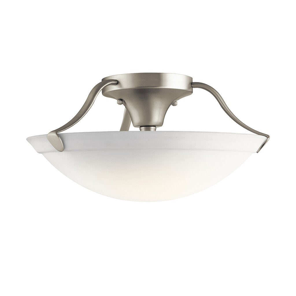 Kichler 3627NI Fixture Gently curved Brushed Nickel arms embrace a