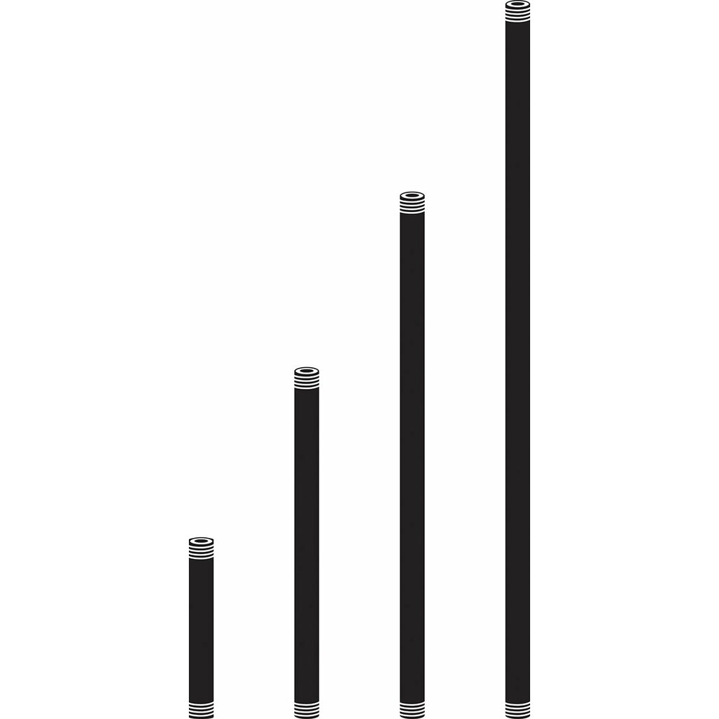 Kichler 15657BKT Fixture Mounting Stems - 12in. (1/2 NPSM thd. 3/4