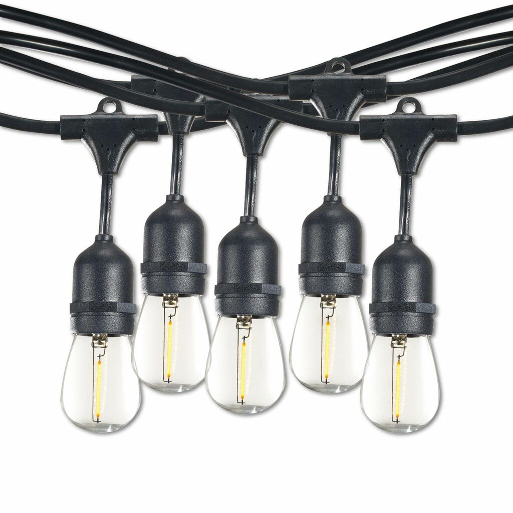 Bulbrite 812313 1W LED String Light Fixture 30-foot Kit with Clear