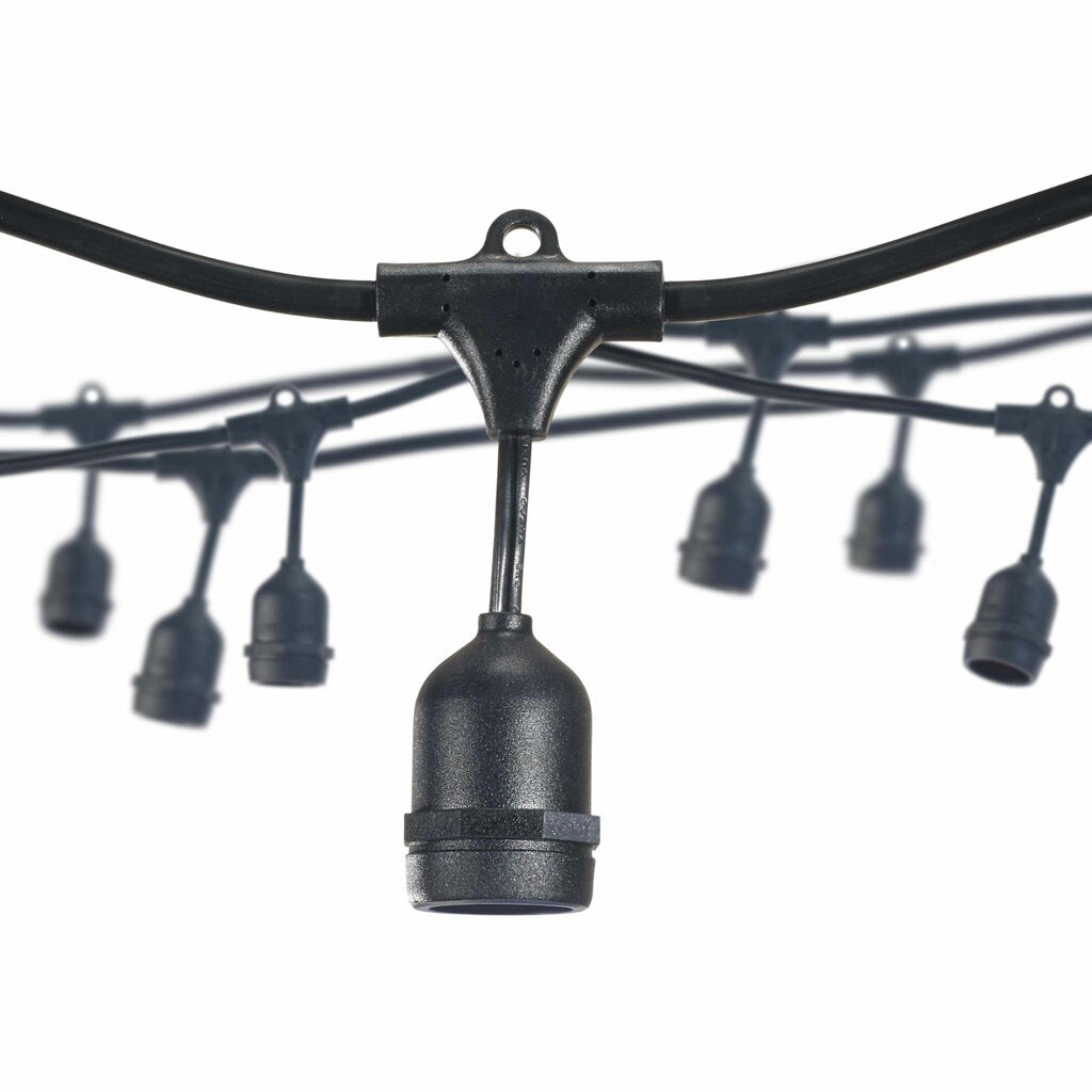 Bulbrite 812300 String Light Fixture 30-foot Cord with 12 Sockets E12