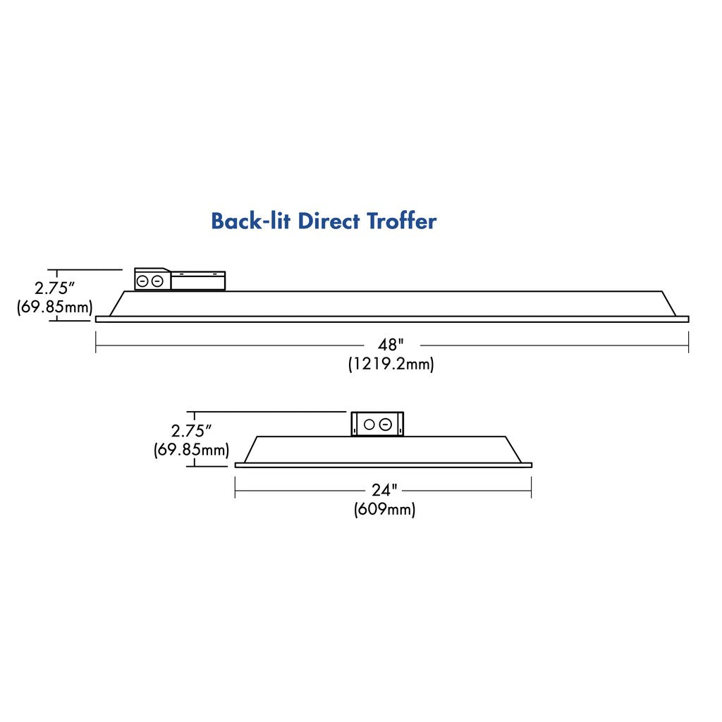 TCP DTF4UZD4630K 46W LED Dimmable Fixture Indoor Troffer
