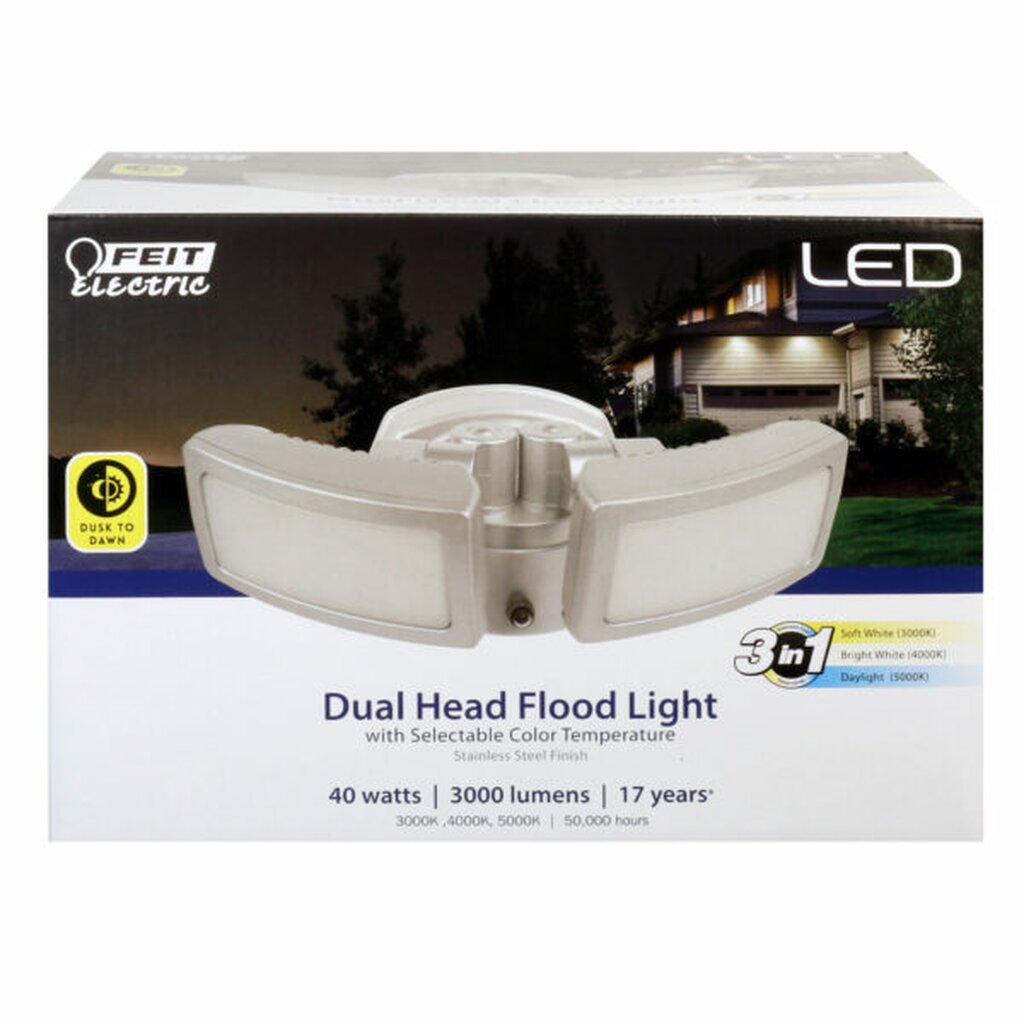Feit Electric S10DFL/3WY/DD/SS 40W LED Dusk to Dawn Wall Mount Fixture