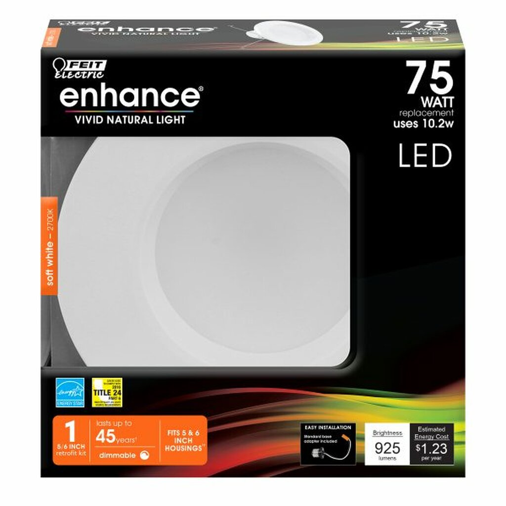 Feit Electric LEDR56/927CA 10.2W 5/6" Round LED Downlight Dimmable
