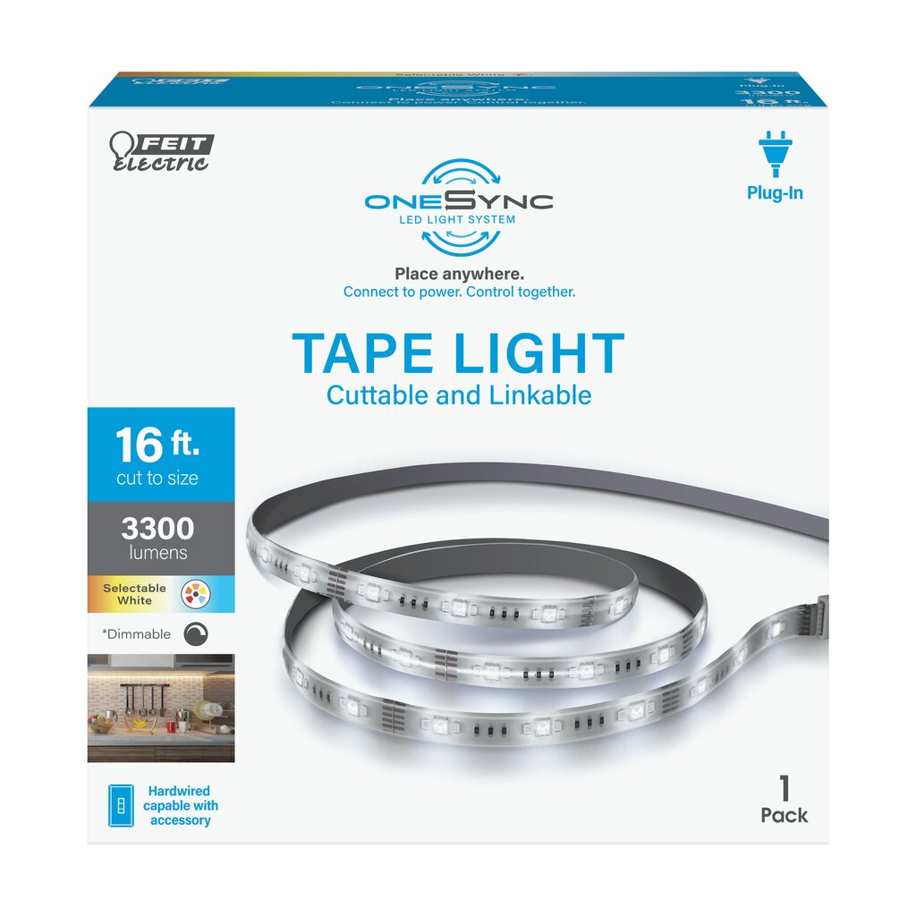 4 pack - Feit Electric UCL192/FLEX/5CCT Tape light 40W LED 16 ft.