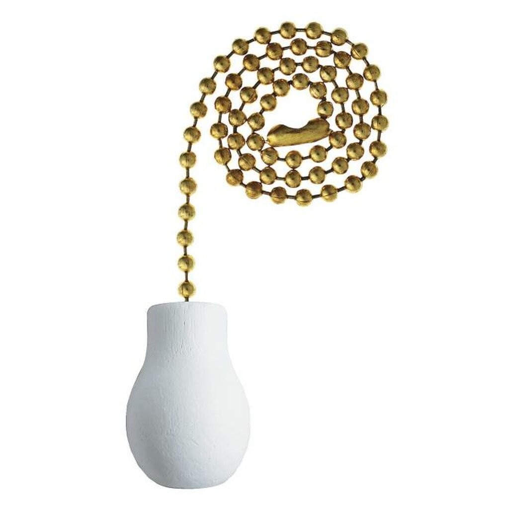 6 pack - Westinghouse 7701400 White Wooden Knob Polished Brass Finish