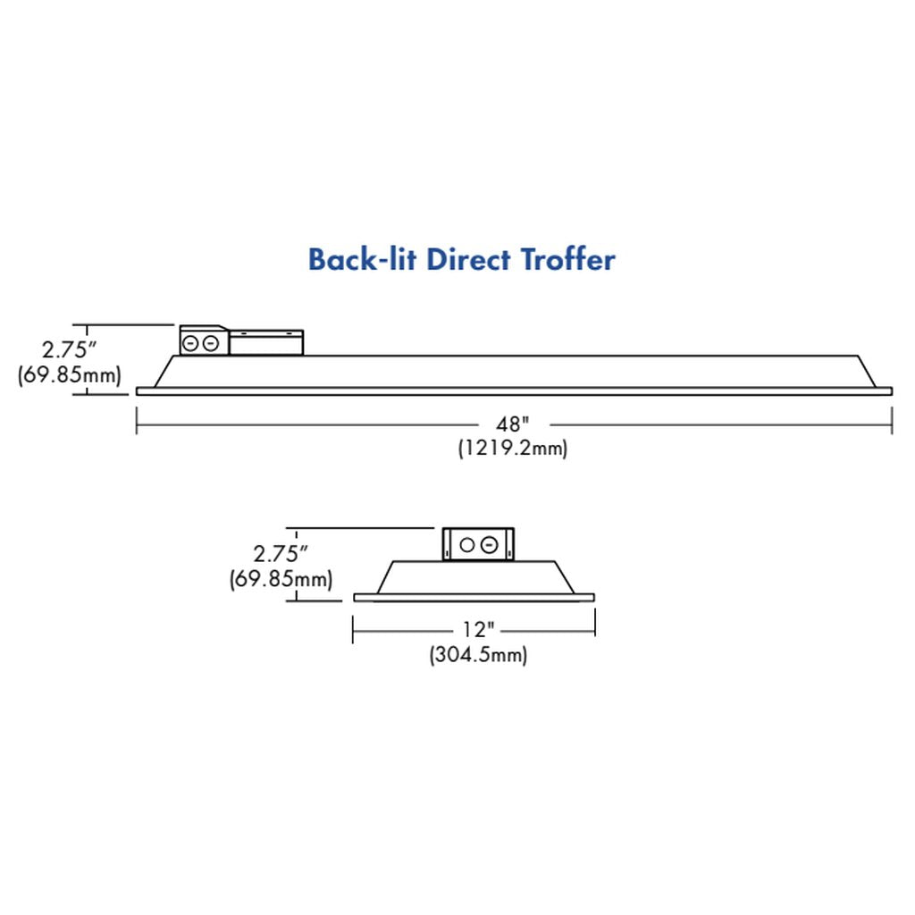 TCP DTF1UZD3835K 38W 1x4 LED Troffer Dimmable Fixture Indoor