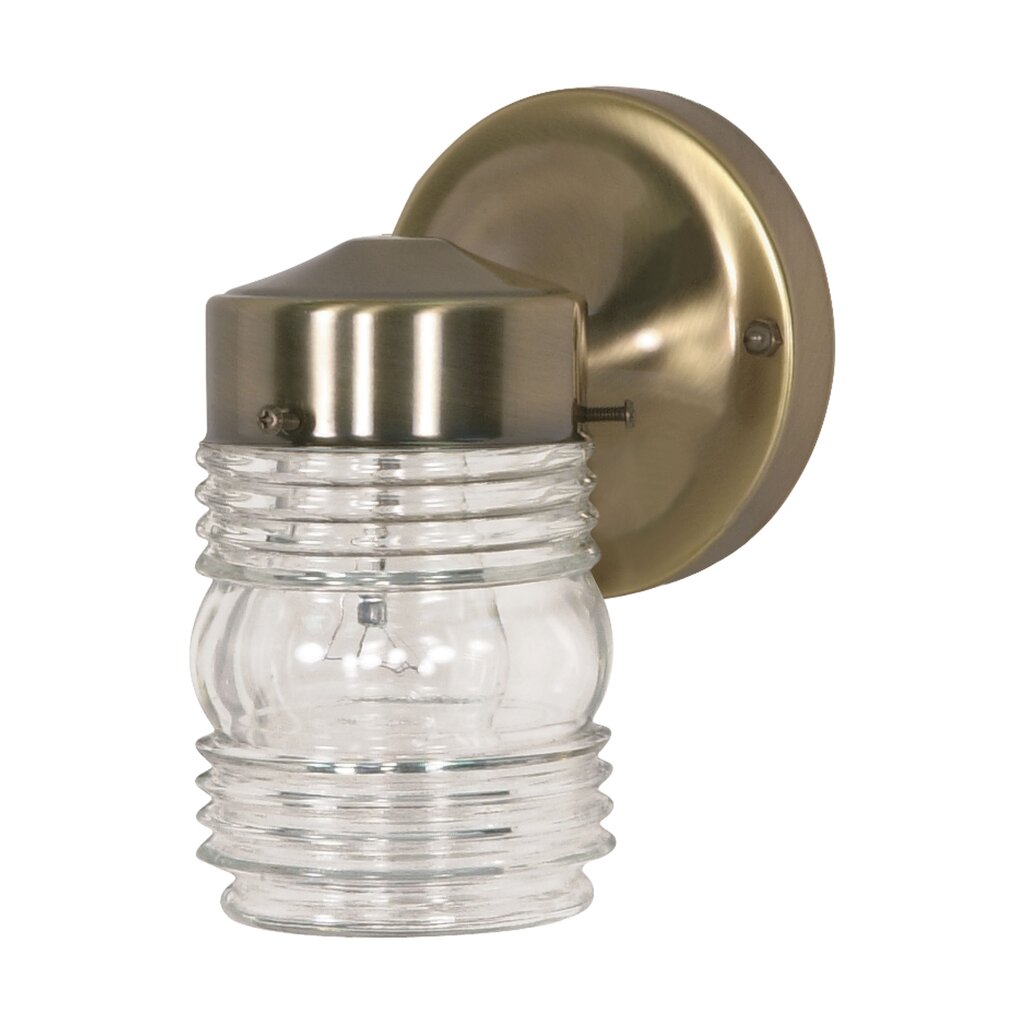Satco SF77-995 Wall Lantern Fixture 1 Light - 6" Wall Mason Jar with