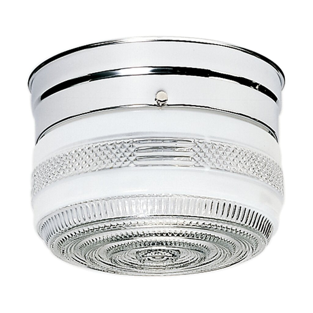 Satco SF77-100 Flush Mount Fixture 1 Light - 6'' Flush with White and