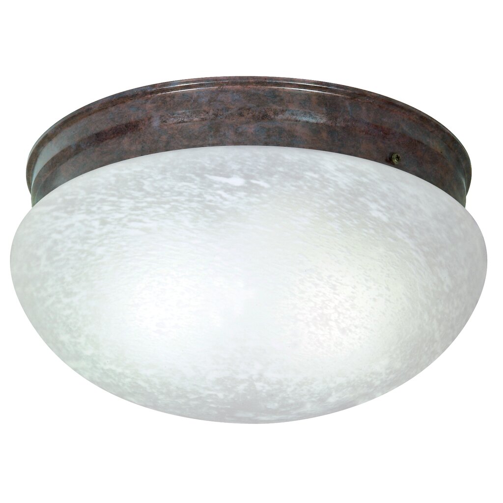 Satco SF76-676 Flush Mount Fixture 2 Light - 12" Flush with Alabaster
