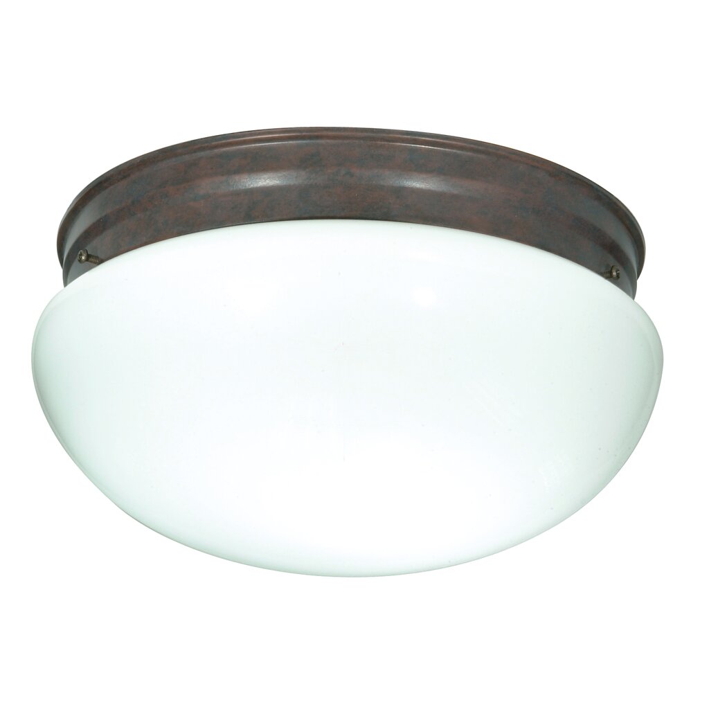 Satco SF76-604 Flush Mount Fixture 2 Light - 12" Flush with White