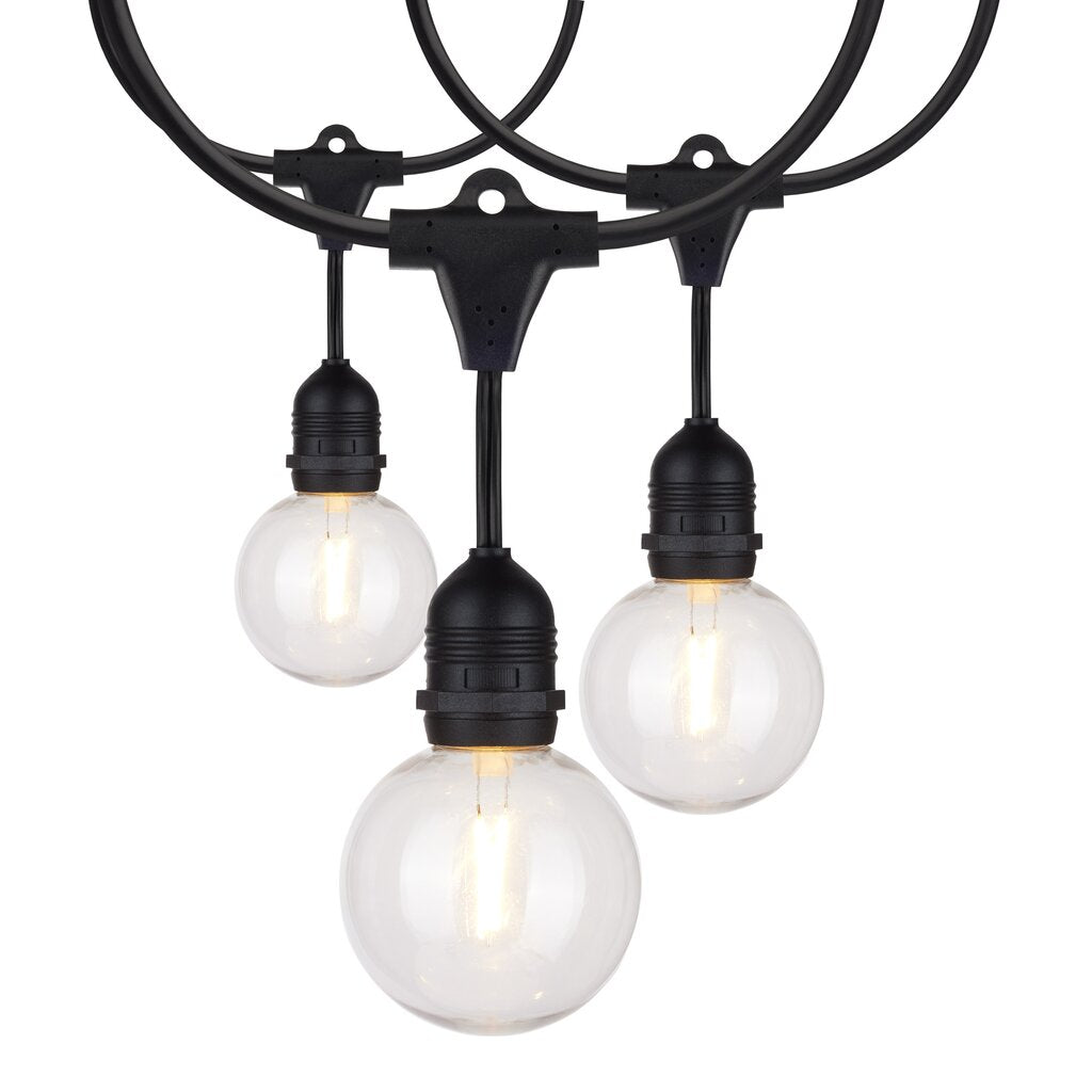 Satco S8034 24W LED String Light Fixture 24Ft; Includes 12-G25 bulbs;