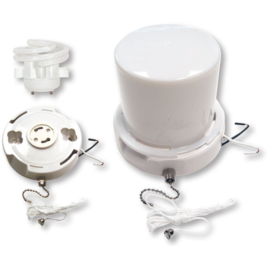 Satco 90-2616 Flush Mount Fixture GU24 Base; Squat pull chain
