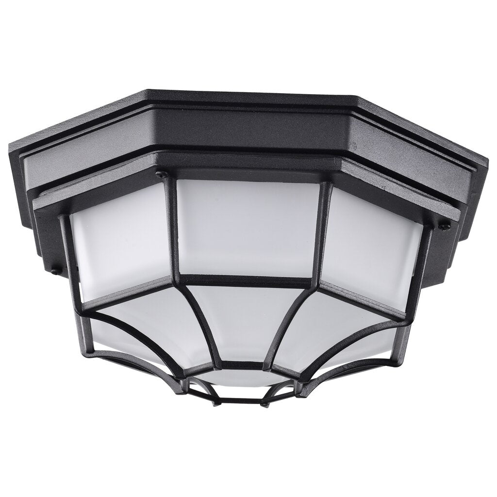 Satco 62-1400 18.5W LED Bulk Head Fixture Spider Cage Black Finish