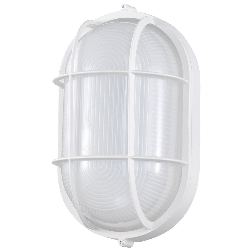 Satco 62-1390 18.5W LED Bulk Head Fixture Oval White Finish with Glass