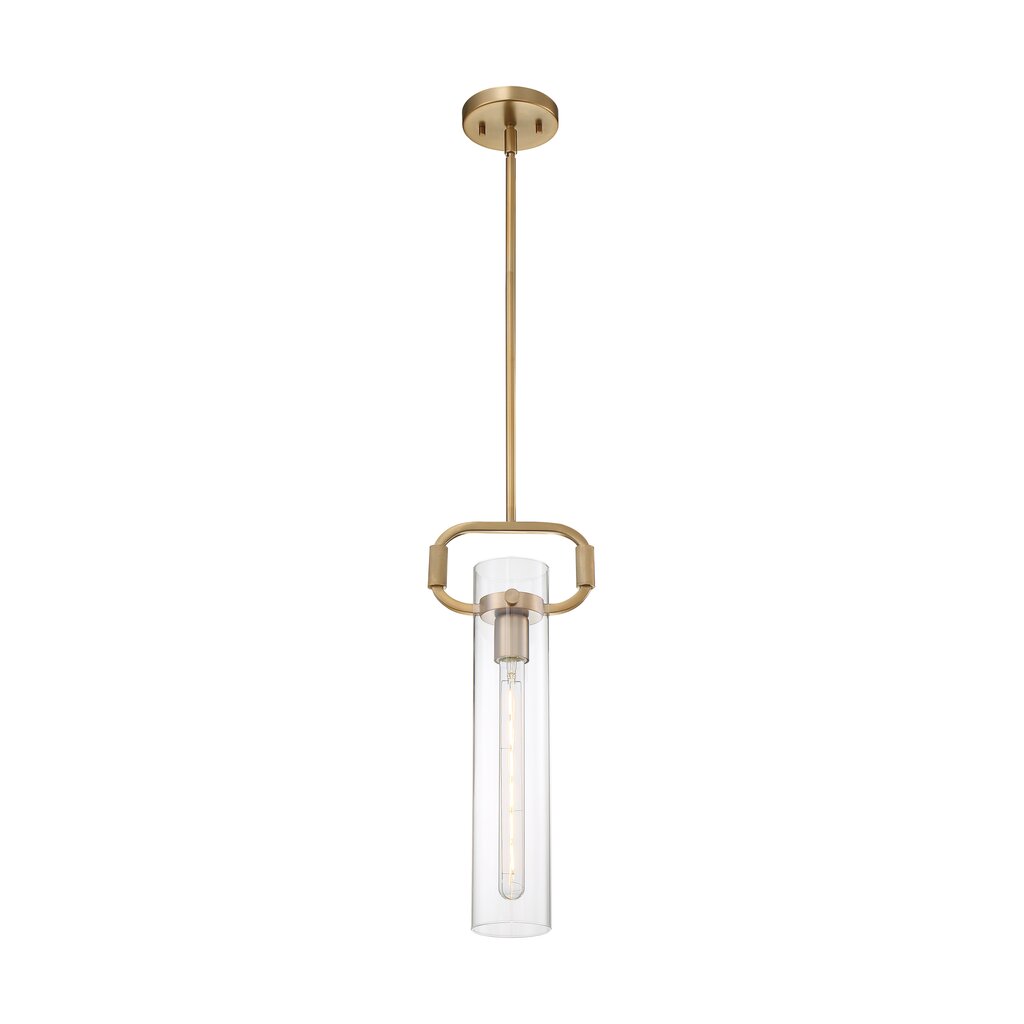 Satco 60-7143 Pendant Fixture Teresa; 1 Light; Cylinder Burnished