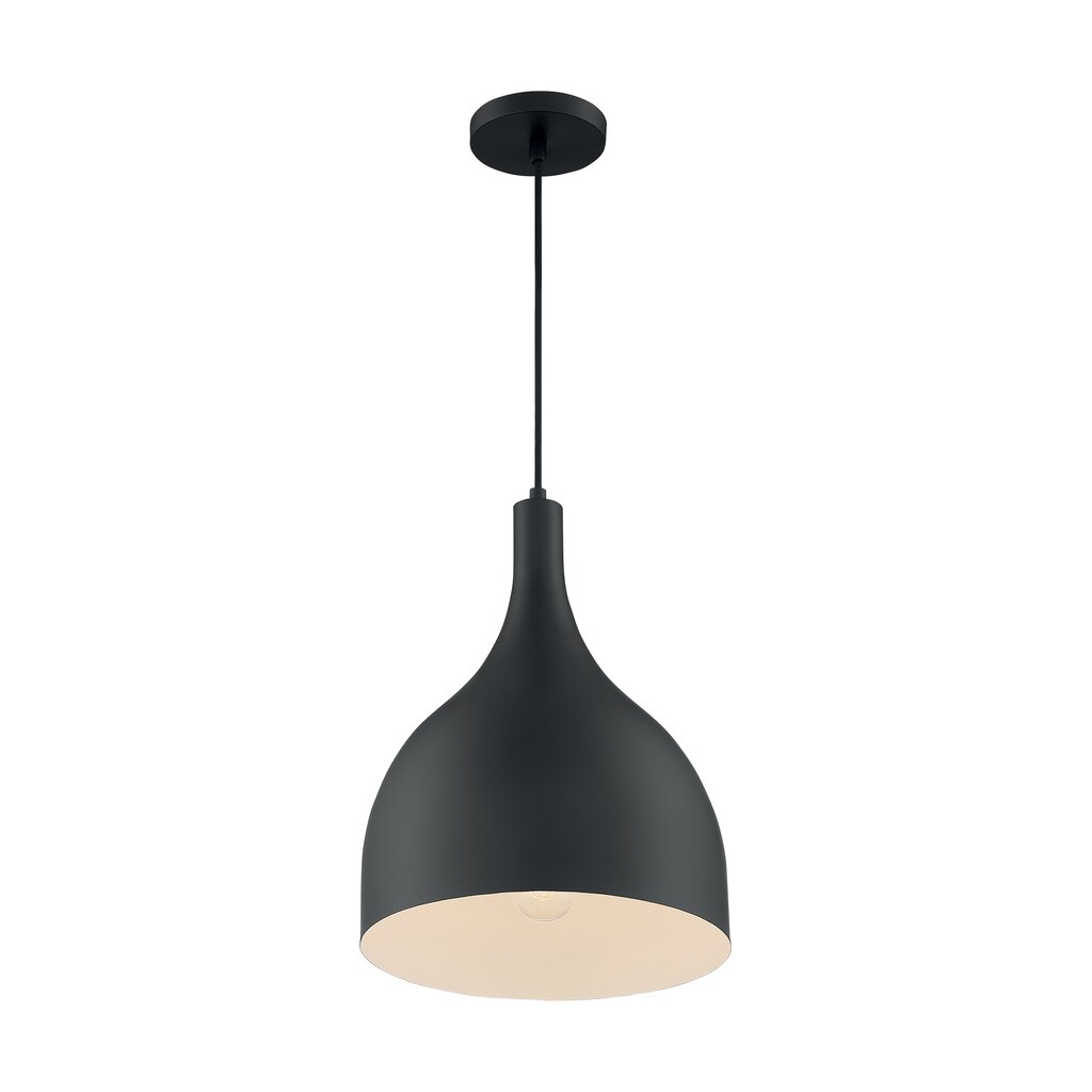 Satco 60-7087 Pendant Fixture Bellcap; 1 Light; Large Matte Black