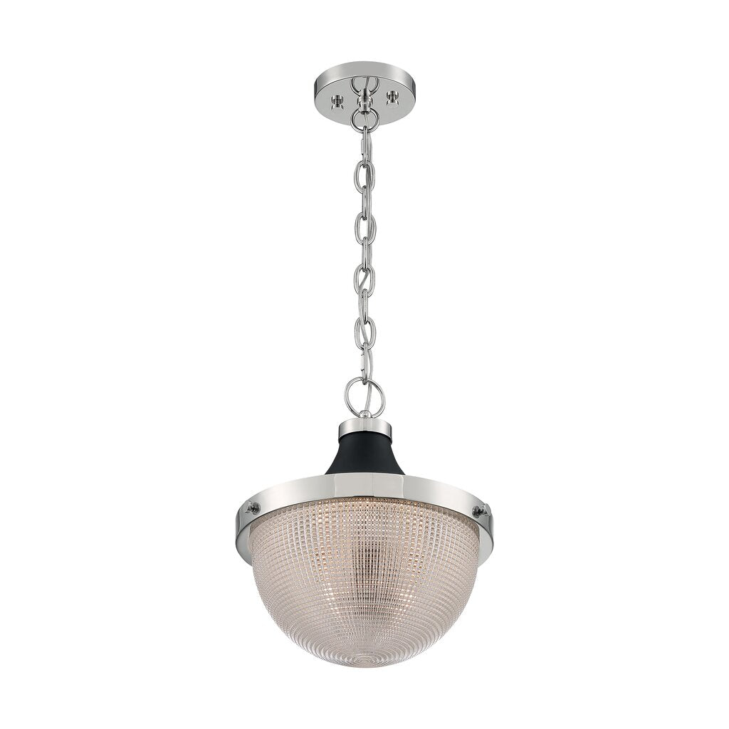 Satco 60-7070 Pendant Fixture Faro; 1 Light; Large Polished Nickel