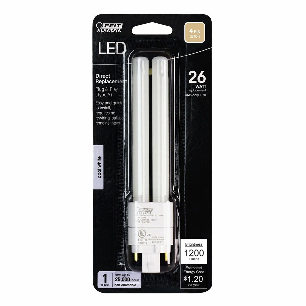 6 pack - Feit Electric BPPLD26E841LEDG2HDRP 10W Quad-Tube Cool White