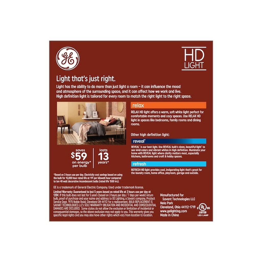 3 pack - GE 42282 4W B11 Warm White LED Light Bulb