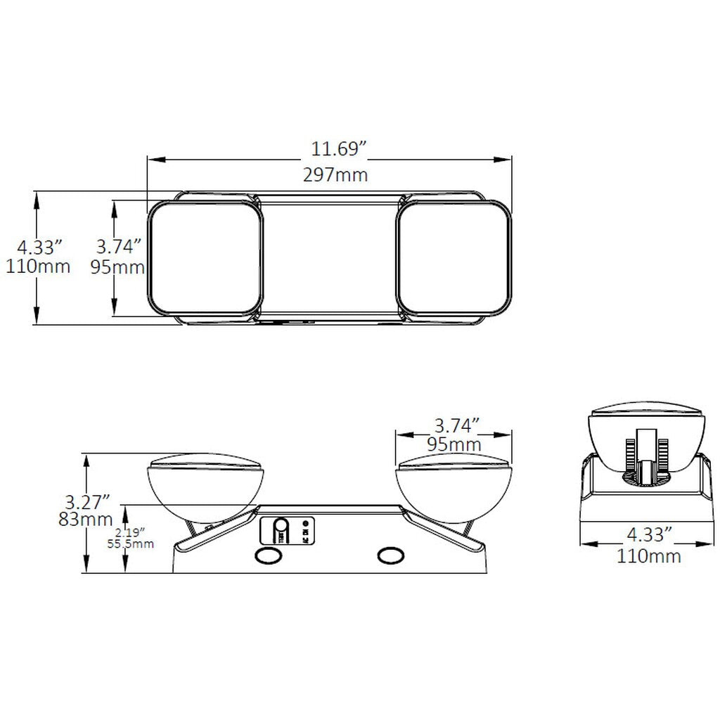 LED One LOC-EMGY-DSQBE-V2 2W LED Emergency Fixture LOC-EMGY-DSQBE -