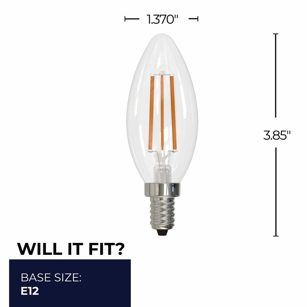 4 pack - Bulbrite 862855 6.5W B11 Warm White Light Bulb