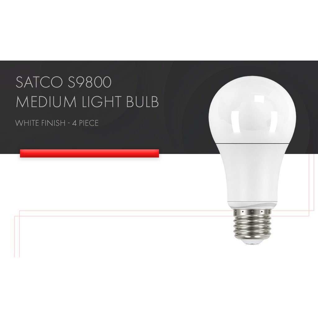 4 pack - Satco S9800 11W A19 Warm White LED Light Bulb