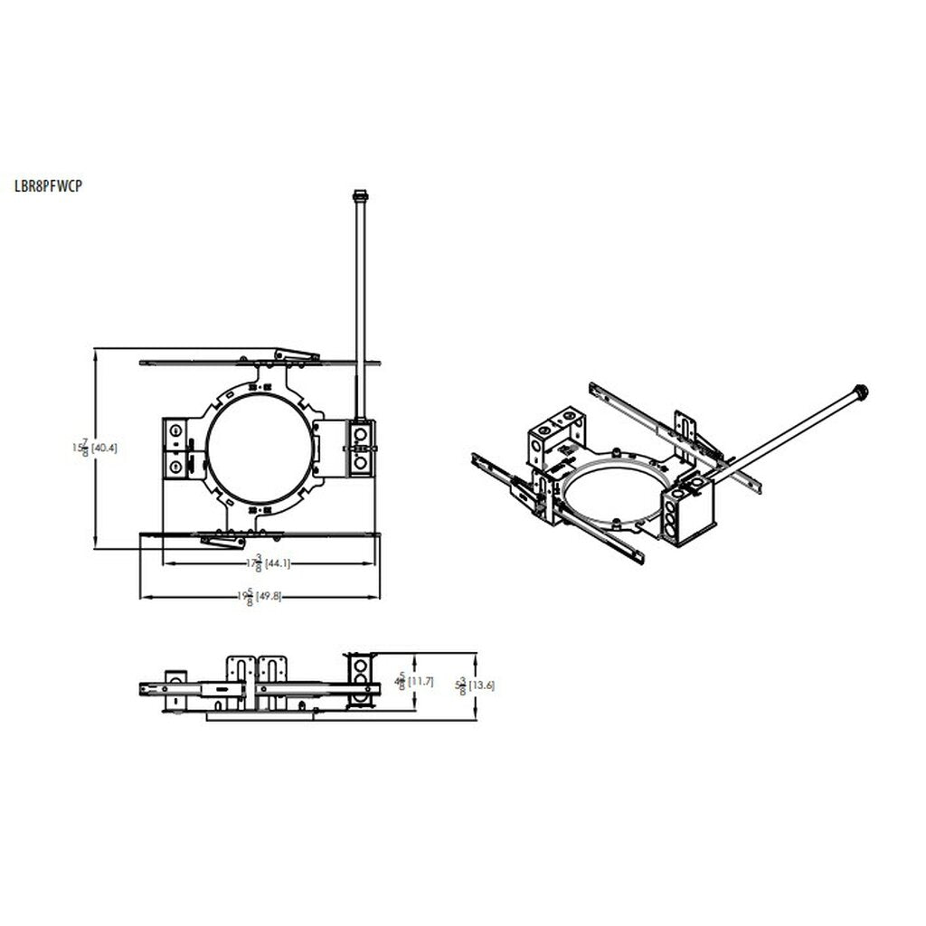 Lithonia LBR8PFWCP Frame LED NEW CONSTRUCTION HOUSING