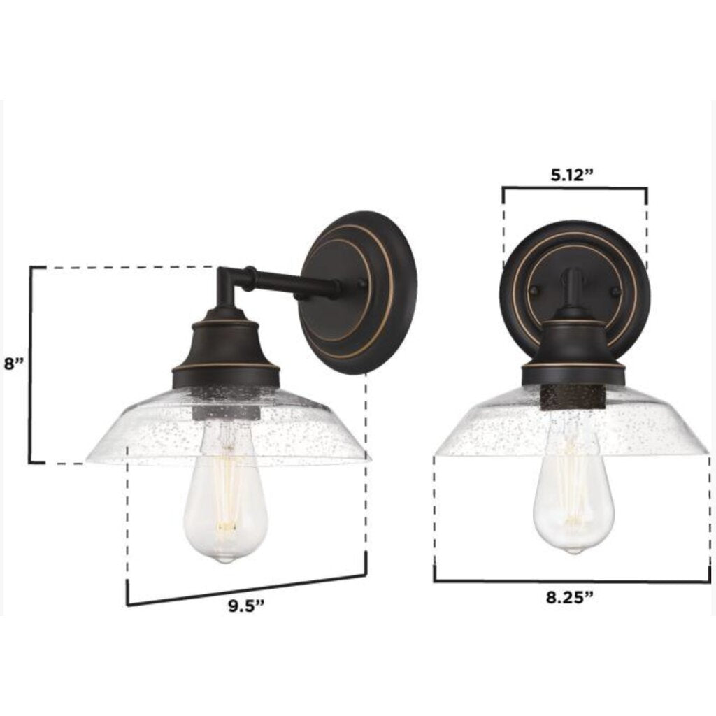 Westinghouse 6116500 Fixture 1Lt Wall ORB w/Highlights w/Clear Seed