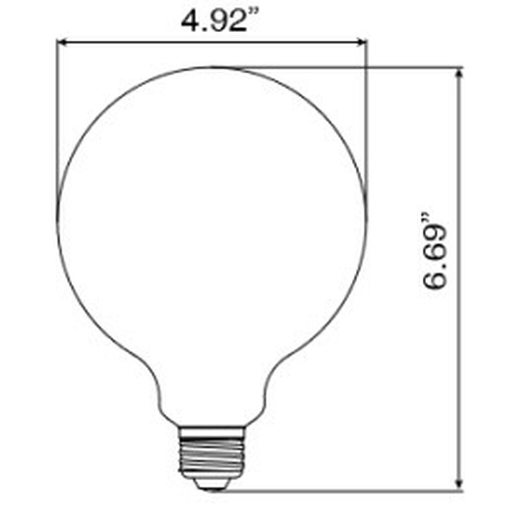 LED One G40-60WE-5WD22 FIL 5W G40 Warm Amber LED Light Bulb