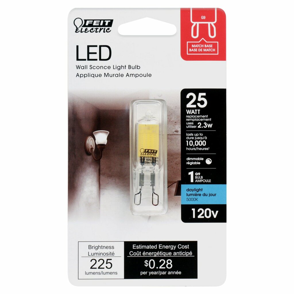 Feit Electric BP25G9/850/LED 2.3W T4 Daylight LED Light Bulb