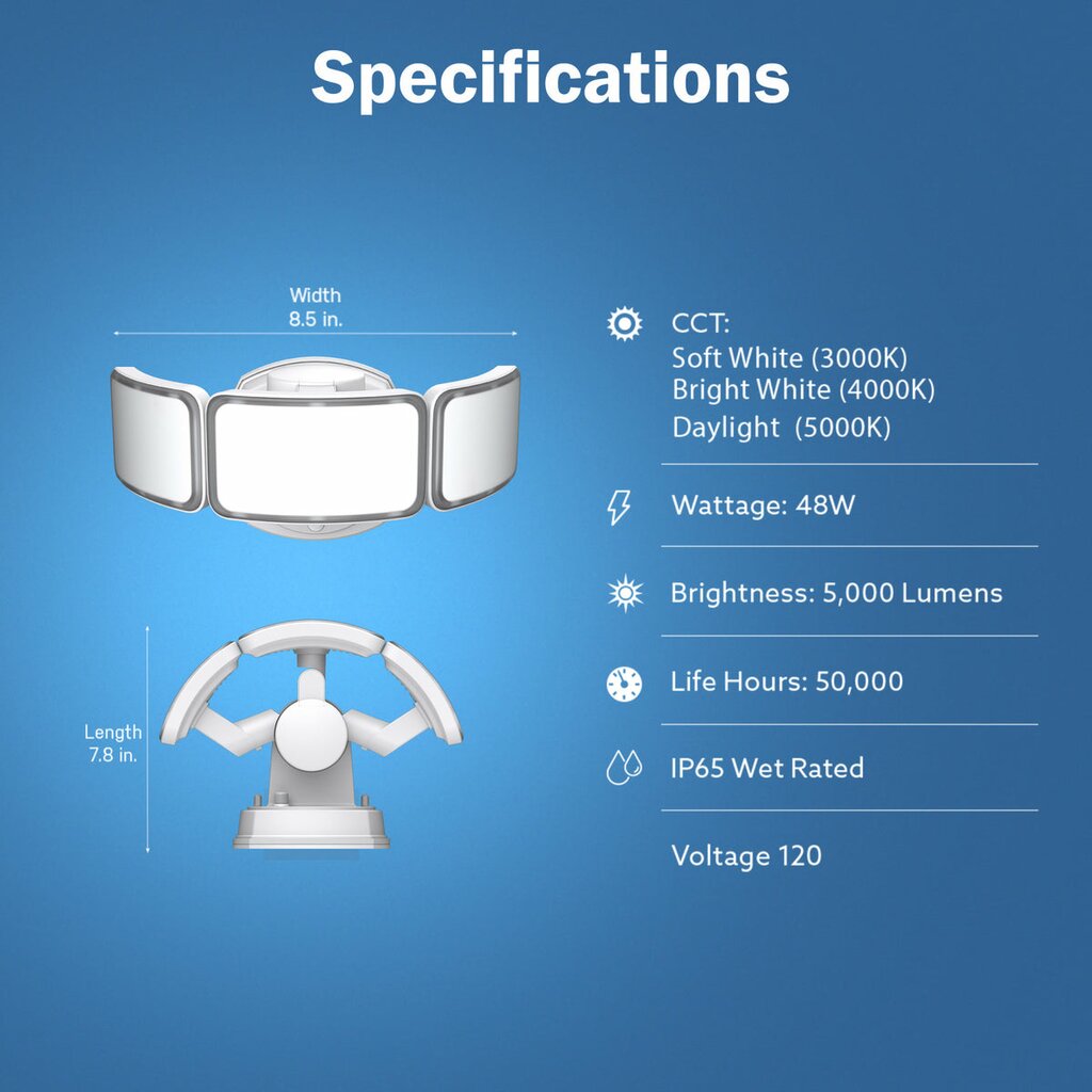 4 pack - Feit Electric S10.5TFL/3CCT/DD/WH 48W LED Dimmable Fixture