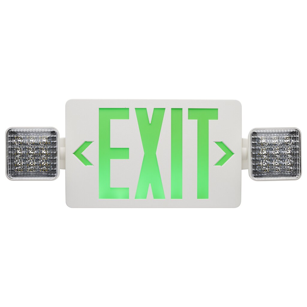 Satco 67-125 3.5W LED Fixture Combination Green Exit Sign/Emergency