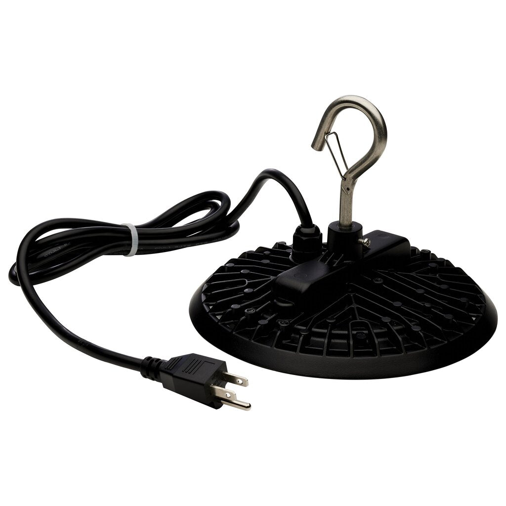 Satco 65-962 60W LED Fixture - Hi-Pro Shop Light with Plug 8" Dia.