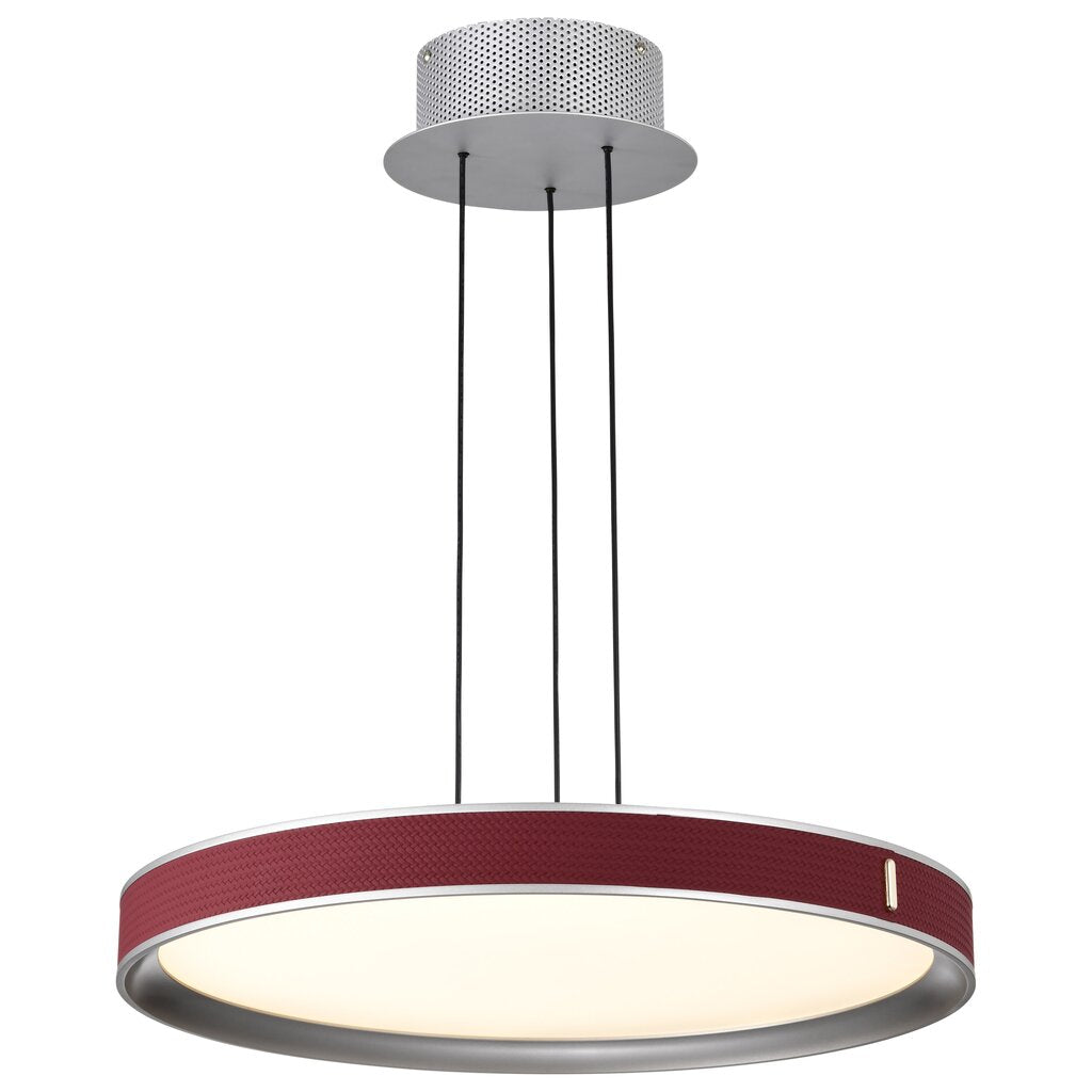 Satco 62-3011 40W LED Fixture Bandon - 20 Inch Pendant Gray with Red
