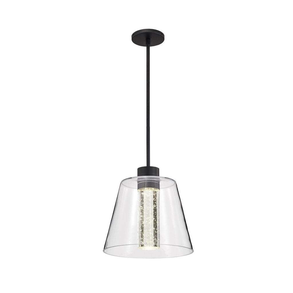 Satco 62-2172 12W LED Fixture Aura - 12 Inch Pendant Matte Black K9