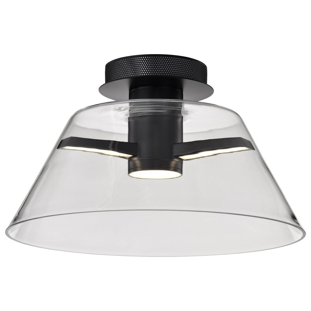 Satco 62-2064 18W LED Fixture Edmond - 17 Inch Semi Flush Matte Black