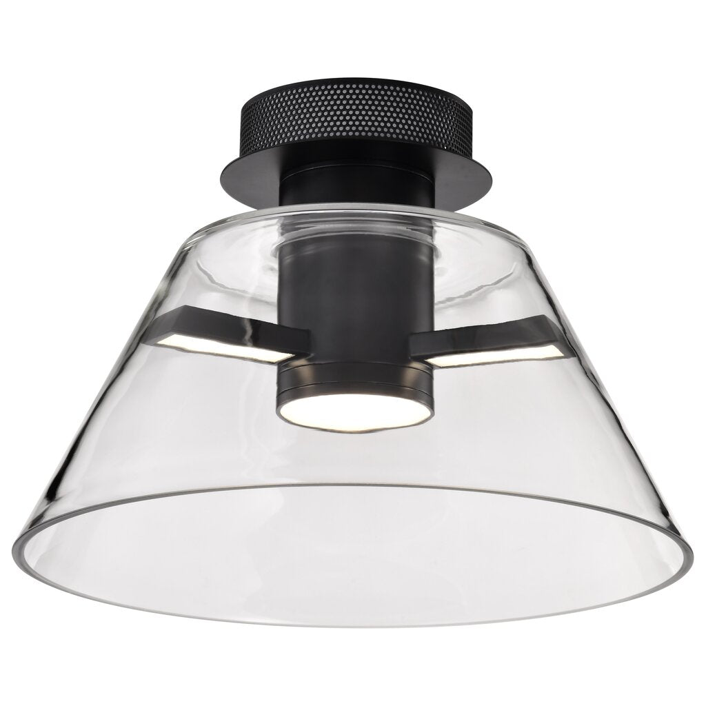 Satco 62-2063 12W LED Fixture Edmond - 14 Inch Semi Flush Matte Black